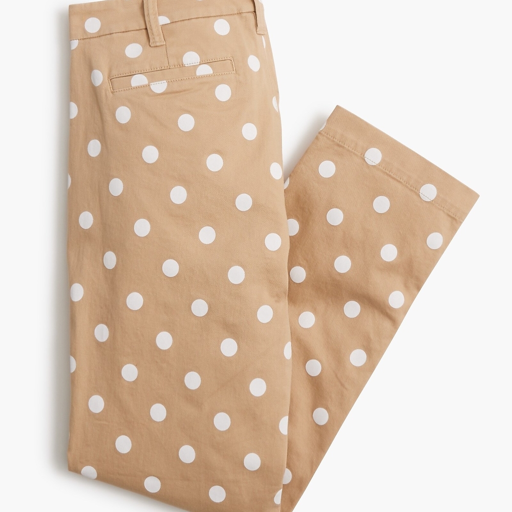 c25 NWT! JCrew Tan Polka Dot Pants - Picture 2 of 7